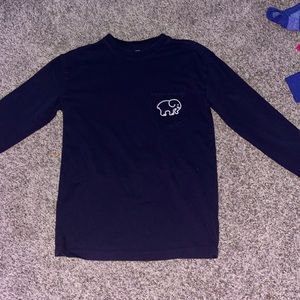 navy blue ivory ella long sleeve shirt